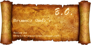 Brumecz Omár névjegykártya